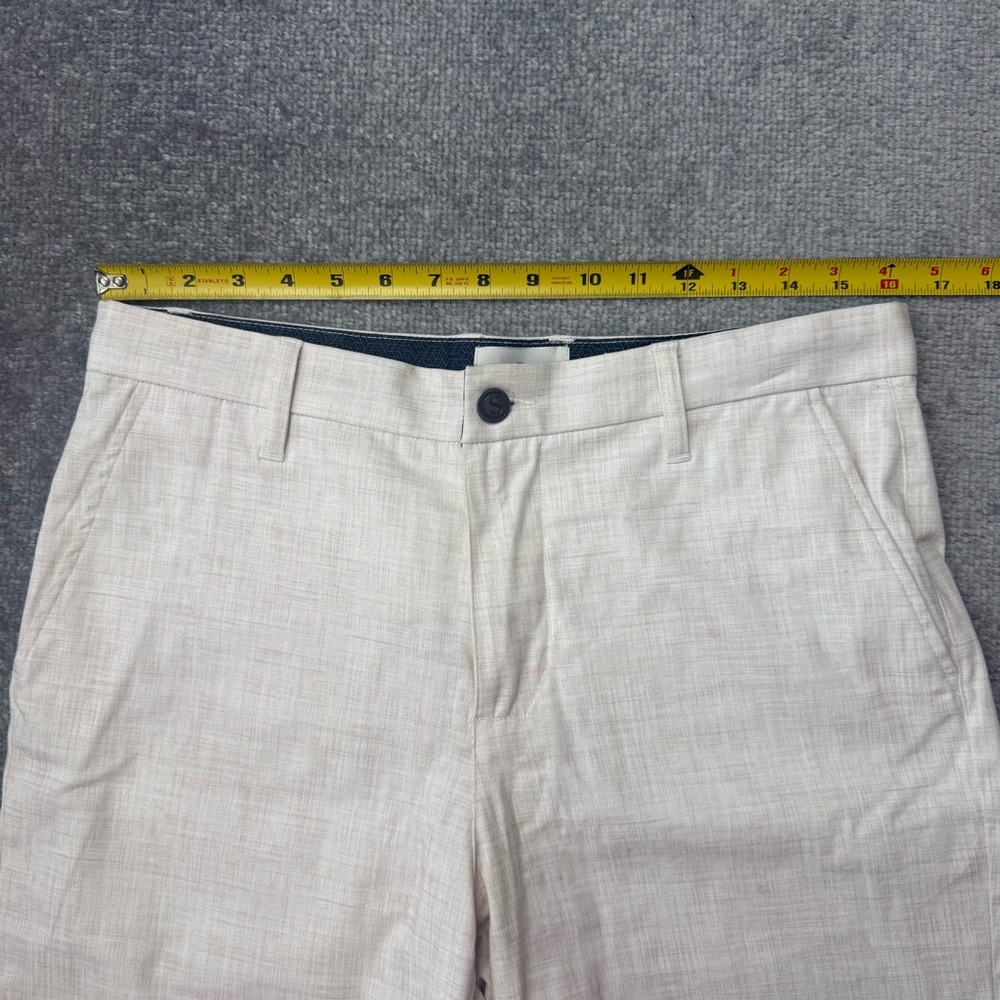 Construct Shorts Mens 32 Beige Golf Casual Summer Flat Front 8” Inseam Stretch - Picture 5 of 7